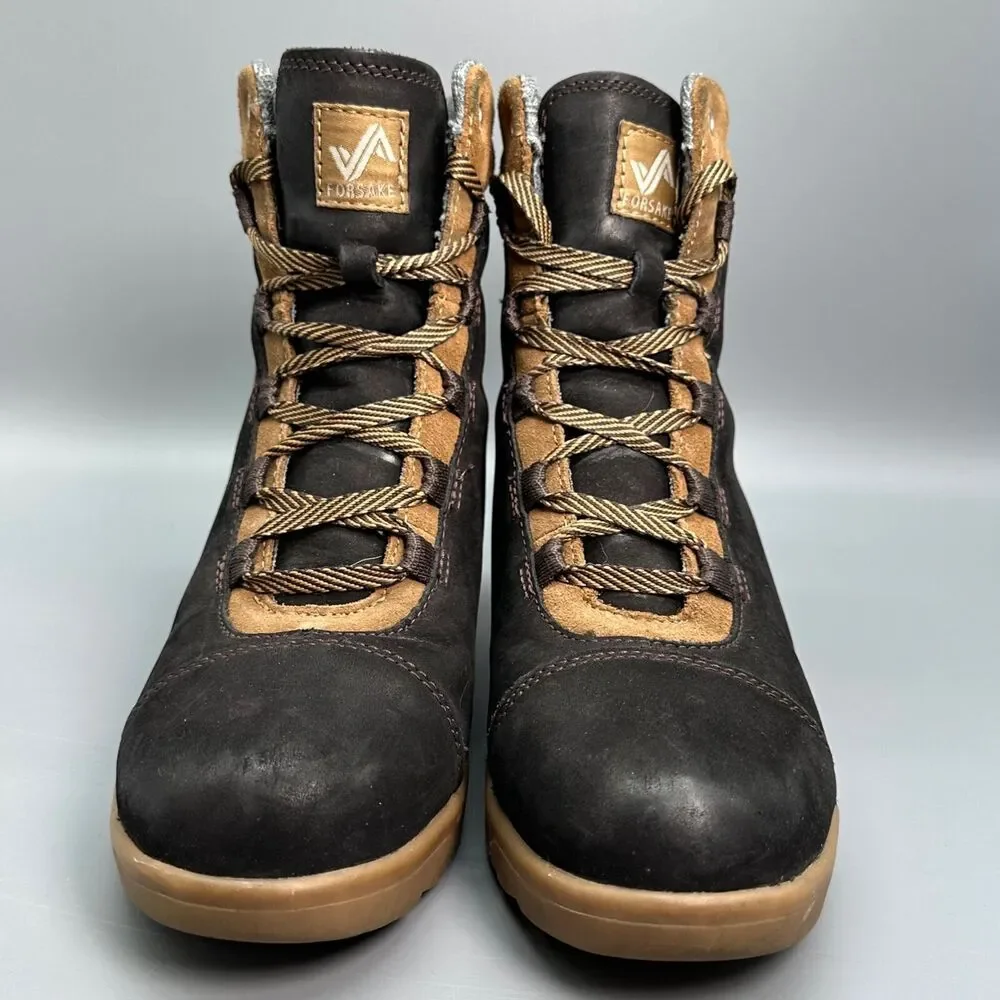 Forsake Alma Women's Size 7 Boot Black High Hidden Wedge Waterproof Lace Up